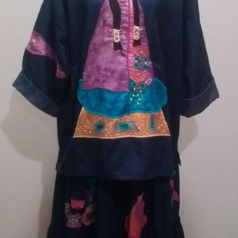 Alfredo's Wife Artsy Southwest Top & Skirt XL NWOT